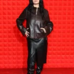 Charli xcx Leather Maroon Jacket