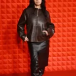 Charli xcx Maroon Leather Jacket