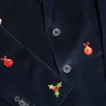 Christmas X-Mas Icons Navy Men Blazer sleeves