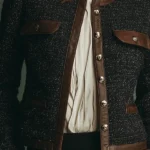 Classic Vintage Leather Trim Jacket