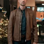 Corey Sevier The Christmas Charade Brown Leather Jacket