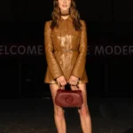 Daisy Edgar Jones Brown Leather Coat