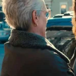 Ella McCay Jamie Lee Curtis Shearling Leather Coat back