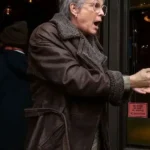 Ella McCay Jamie Lee Curtis Shearling Leather Coat front