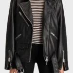 Emily In Paris Camille Biker Leather Jacket front