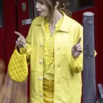 Emily In Paris Lily Collins Yellow Leather Jacket