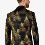 Festive Forest Black Men Blazer back