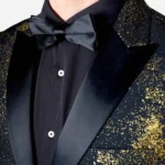 Festive Forest Black Men Blazer collar