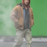 Glen Powell The Running Man Brown Jacket