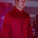 Glen Powell The Running Man Red Jacket