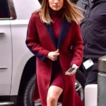 Jennifer Lopez Second Act NYC Maroon Coat