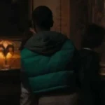 Joy Sunday Wednesday Green Puffer Vest Back