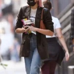 Kaia Gerber Leather Blazers