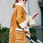 Karlie Kloss Brown Shearling Coat