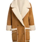 Karlie Kloss Brown Shearling Coat 2022 front