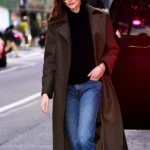 Karlie Kloss Brown Wool Coat 2022 front