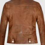 Kylie Jenner Brown Leather Jacket Back