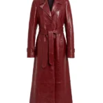 LFW Michelle Dockery Leather Coat