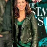 Lacey Chabert The Christmas Quest 2024 Black Leather Jacket