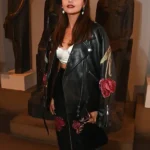 London Fashion Week 2025 Jenna Coleman Biker Leather Jacket