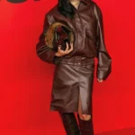 London fashion week gabbriette bechtel Burgundy Jacket