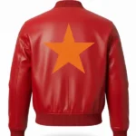 Marty Supreme Bomber Leather Jacket Back