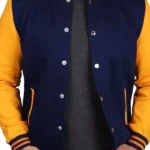 Men’s Blue and Yellow Varsity Jacket – Baseball Style Letterman Bomber