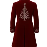 Mens Christmas Formal Embroidered Red Coat back