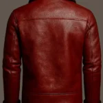 Mens Red Christmas Leather Jacket back