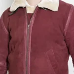 Mens Red Suede Spirited Ryan Reynolds Red Jacket