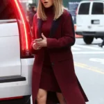 NYC Jennifer Lopez Second Act Maroon Coat