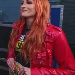 Raw WWE Becky Lynch Red Leather Jacket