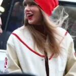 Red Star Taylor Swift Off White Varsity Jacket