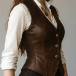 Retro Waist-cinched Button Down Waistcoat
