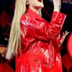 Sabrina Carpenter Leather Red Blazer