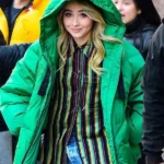 Sabrina Carpenter NYC Street Style Green Puffer Jacket