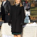 Second Act Jennifer Lopez Black Wool Coat front