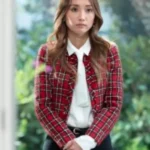 Shifting Gears Caitlin Baker Red Plaid Cropped Jacket