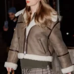 Taylor Swift NYC Brown Faux Shearling Jacket