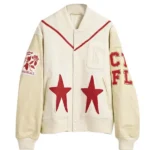 Taylor Swift Off White Varsity Jacket