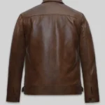 The Aviator Leonardo DiCaprio Brown Leather Jacket Back