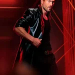 The Running Man Glen Powell Leather Coat