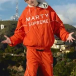 Timothee Chalamet Marty Supreme Orange Hoodie Jacket