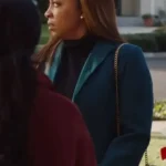 Unexpected Christmas Reagan Gomez-Preston Blue Wool Coat