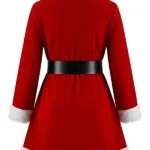 Women Red Santa Costume Coat Back