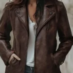 Women’s Brown Faux Leather Jacket