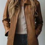 Womens-Lapel-Zipper-Faux-Leather-Jacket