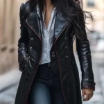 Women's Retro Long Leather Coat