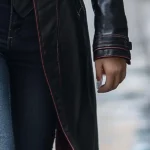 Women's Retro Zipper Button Long Leather Coat