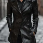 Women’s Stylish Black Genuine Leather Jacket